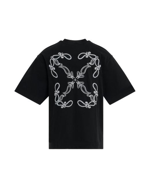 Off-White c/o Virgil Abloh Black Off- Bandana Arrow Skate T-Shirt, Short Sleeves, /, 100% Cotton for men