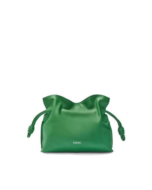 Loewe Green Flamenco Clutch Mini Bunnies, 100% Nappa