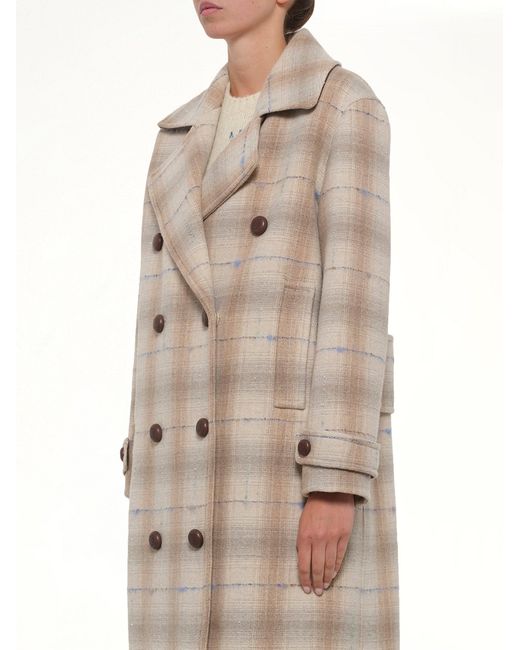 Loewe Natural Wool Check Coat