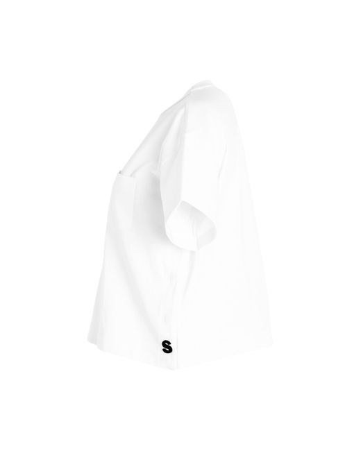 Sacai White S Cotton Jersey T-Shirt, Short Sleeves, , 100% Cotton