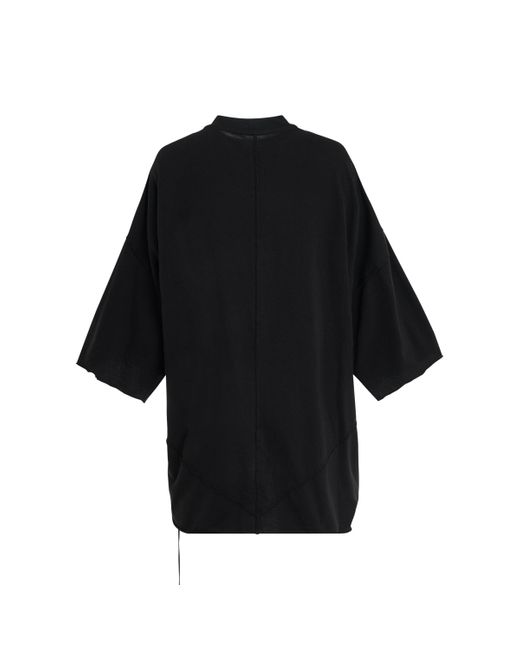 Rick Owens Black Jumbo Penta Seam Tommy T-Shirt, Short Sleeves, , 100% Cotton