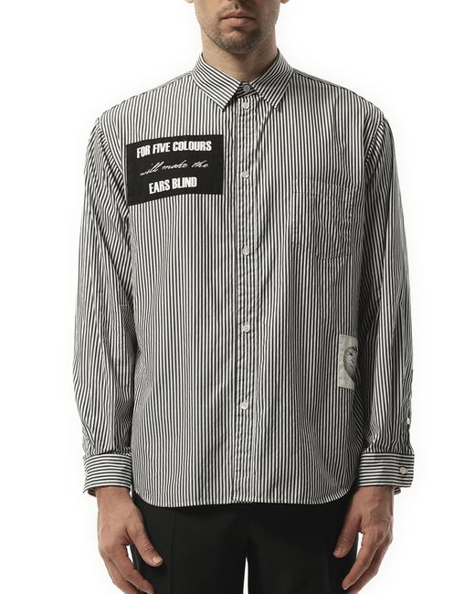 Undercover Gray For Five Colours Stripe Shirt, Long Sleeves, 100% Cotton for men