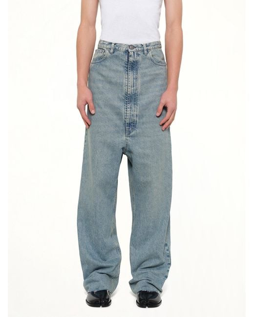 Maison Margiela Blue Dropped Crotch Jeans for men