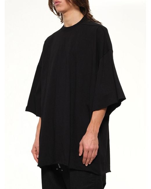 Rick Owens Black Heavy Jersey Tommy T-Shirt for men