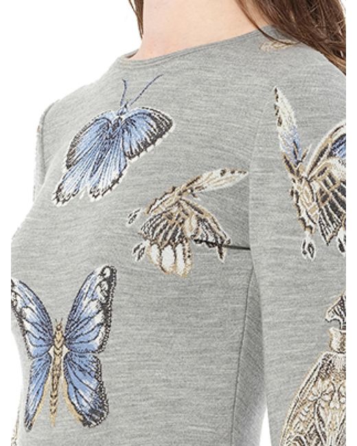 McQueen Gray Mini Jacquard Dress