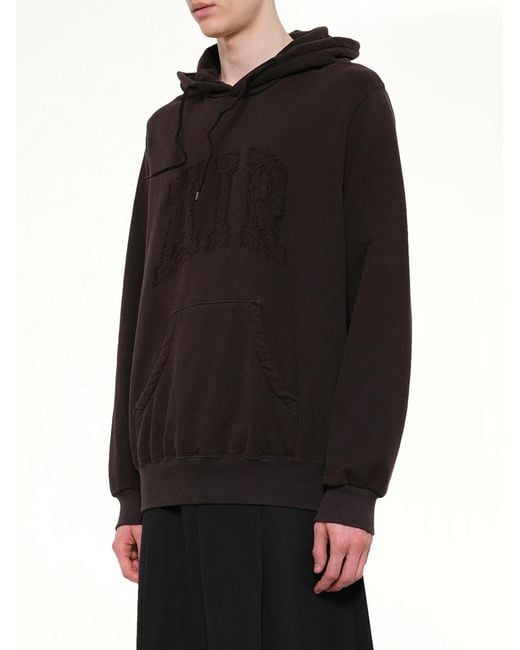 Doublet Black Threadless Air Embroidery Hoodie for men