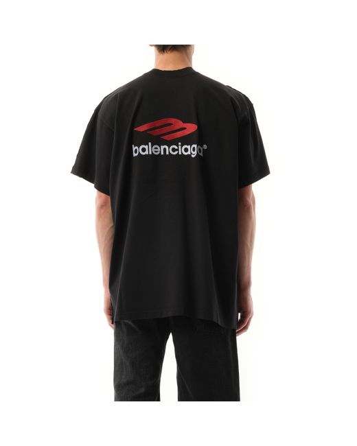 Balenciaga Black Tape Type Double Front T-Shirt, Short Sleeves, Washed, 100% Cotton for men