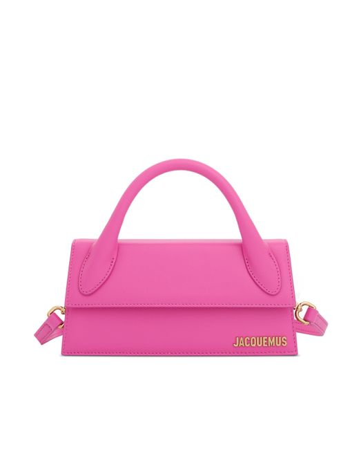 Jacquemus Pink Le Chiquito Long Leather Bag, Neon, 100% Cotton