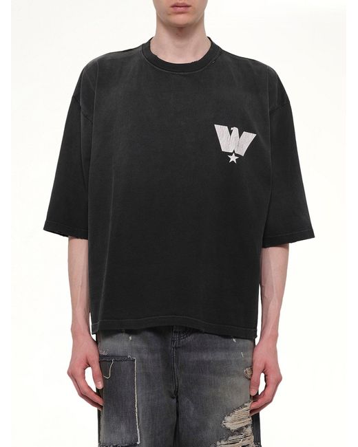 Willy Chavarria Black Fashion Service Association Buffalo T-Shirt for men