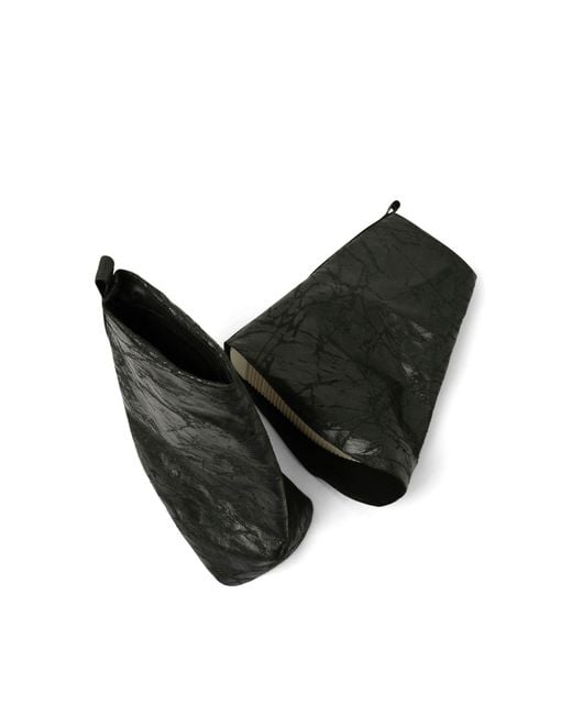 Rick Owens Black Low Fetish Boots, 100% Cotton