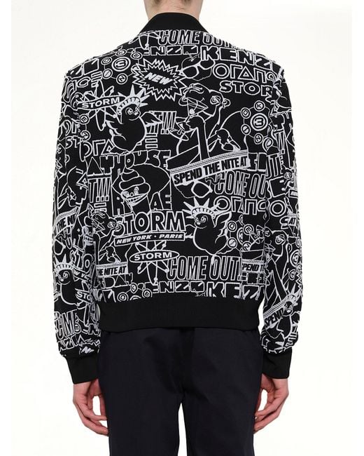 KENZO Black Bomber Jacket for men