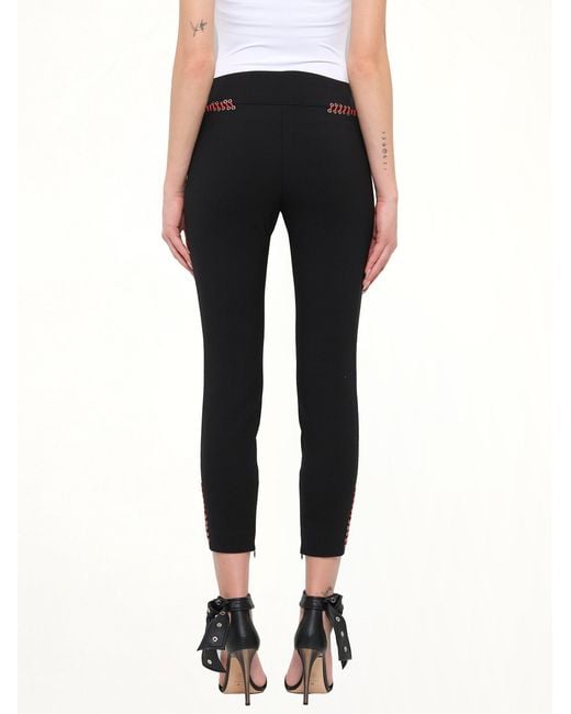 McQueen Black Leather Trousers