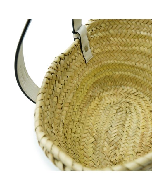Loewe White Small Basket Bag, Natural/, 100% Calfskin Leather