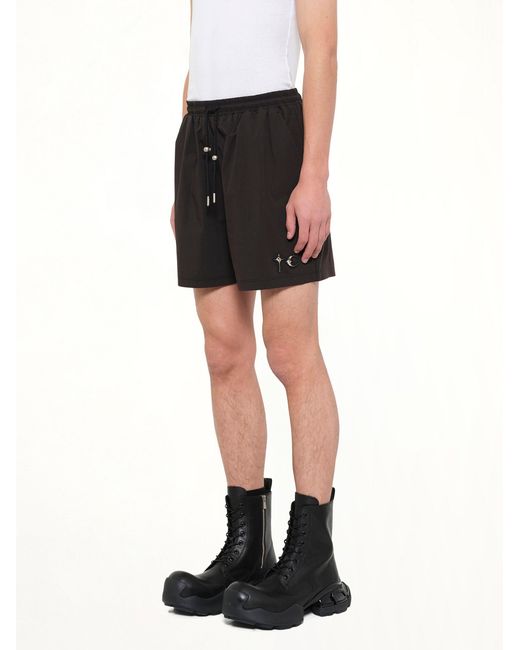 THUG CLUB Black Tc Riding Skull Hybrid Shorts for men