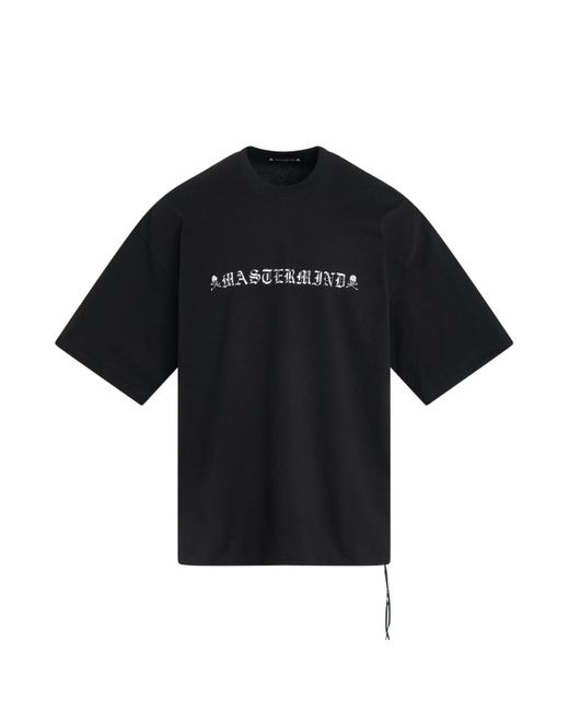 Mastermind Japan Black Reflective Skull Logo Boxy Fit T-Shirt, Short Sleeves, , 100% Cotton, Size: Large for men
