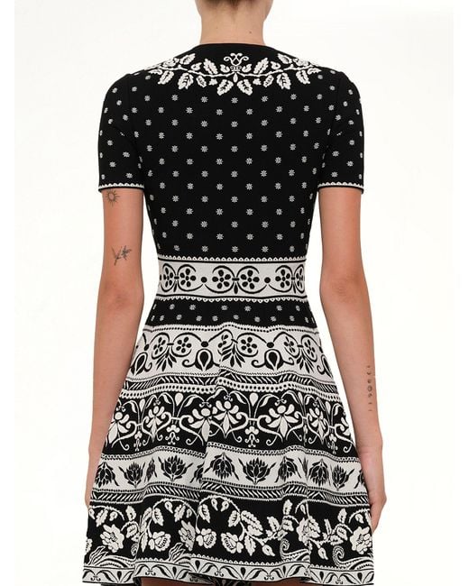 McQueen Black Floral Mini Dress
