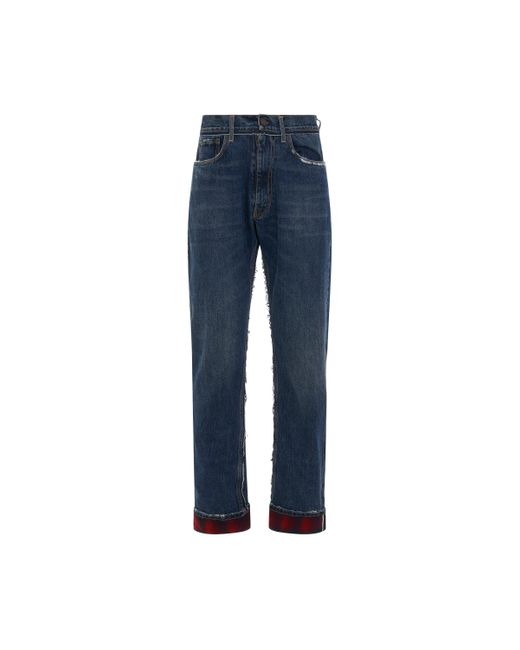 Maison Margiela Blue Relax Fit Fold Jeans, , 100% Cotton for men