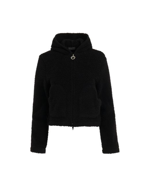 Balenciaga Black 'Fake Fur Heart Zip Up Hoodie, Long Sleeves, , 100% Polyester, Size: Small