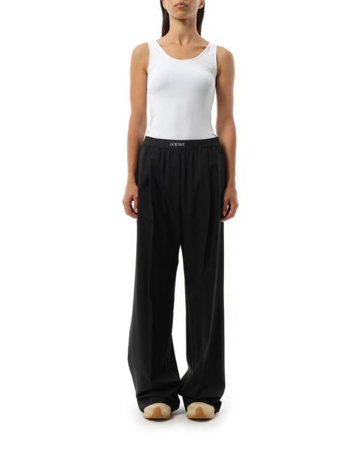 Loewe Black Waistband Trouser, 100% Wool