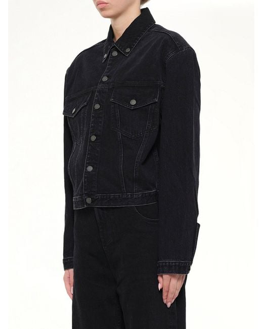 Entire studios Black Shrunken Denim Jacket