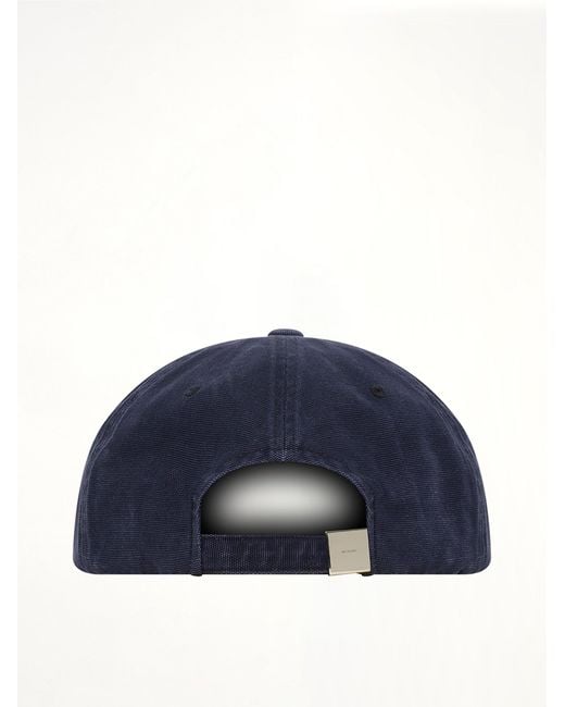 we11done Blue Distressed Collegiate Cap for men