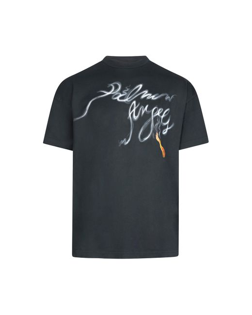 Palm Angels Black 'Foggy Pa T-Shirt, Short Sleeves, /, 100% Cotton, Size: Small for men