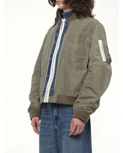 Sacai X Levi's Denim X Nylon Twill Reversible Blouson Bomber