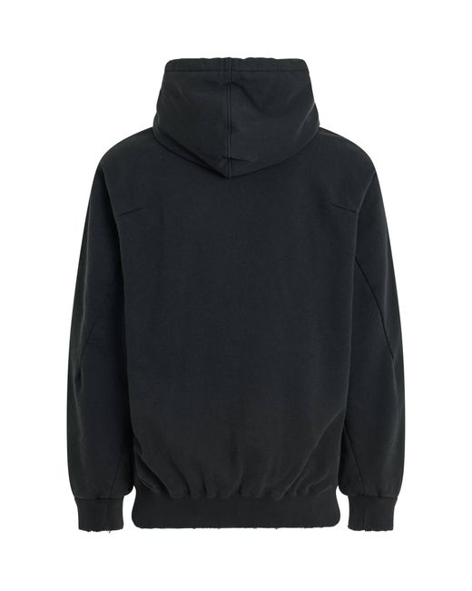 Doublet Black D.B. Logo Embroidery Hoodie, Long Sleeves, 100% Cotton, Size: Small for men