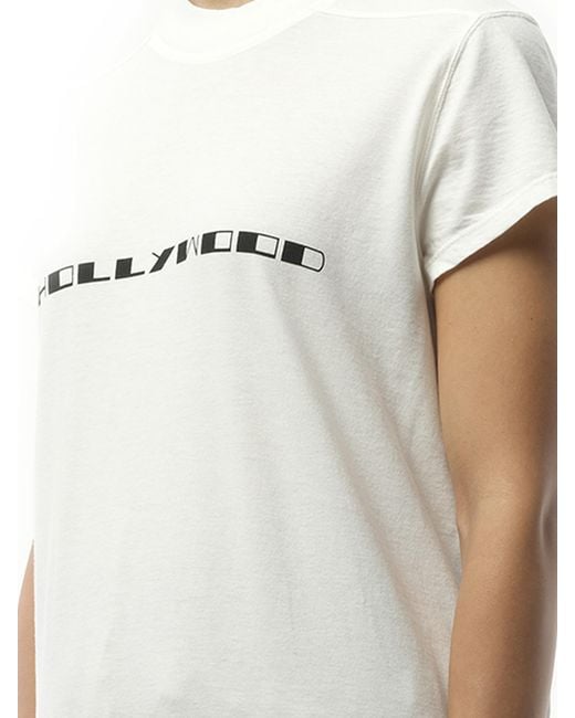 Rick Owens White Hollywood Small Level T, 100% Cotton