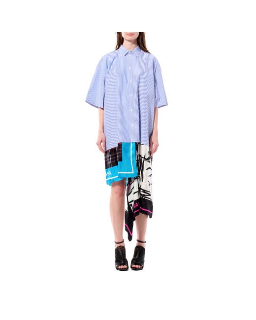 Balenciaga Blue Foulard Shirt Dress