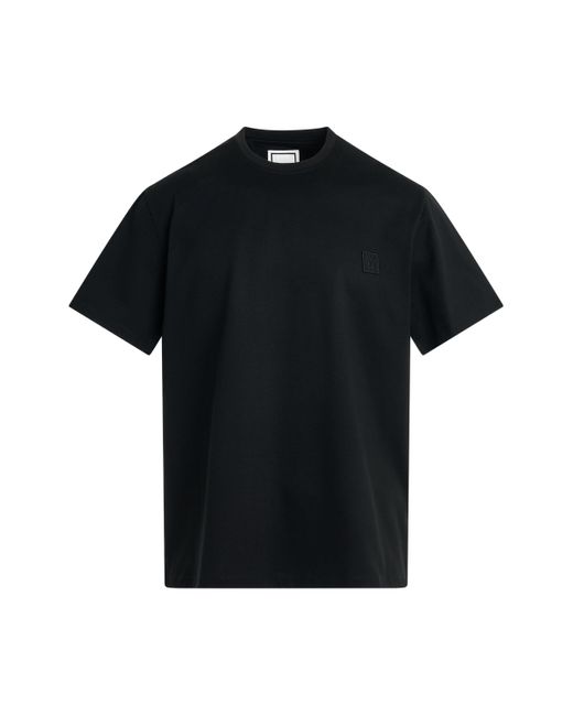 Wooyoungmi Black Irridecent Back Logo T-Shirt, Short Sleeves, , 100% Cotton for men
