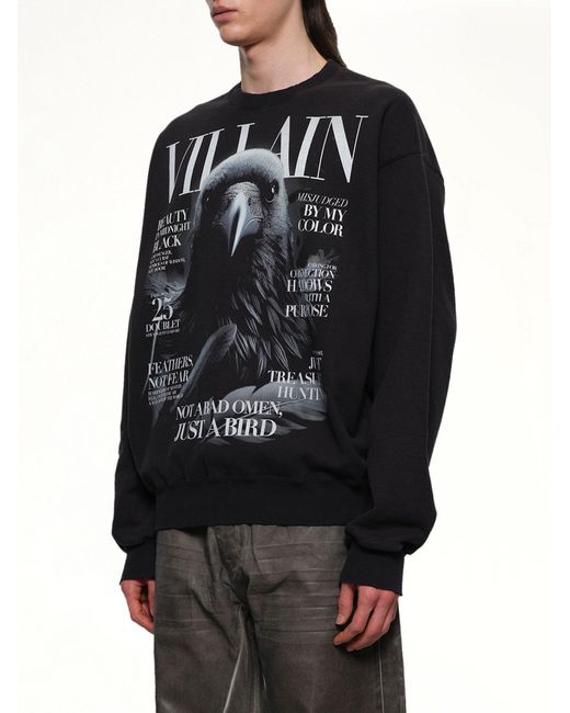Doublet Black Villain Cover Print Sweat Shirt for men