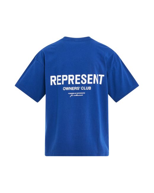Represent Blue 'New Owners Club T-Shirt, Short Sleeves, Cobalt, 100% Cotton, Size: Small for men