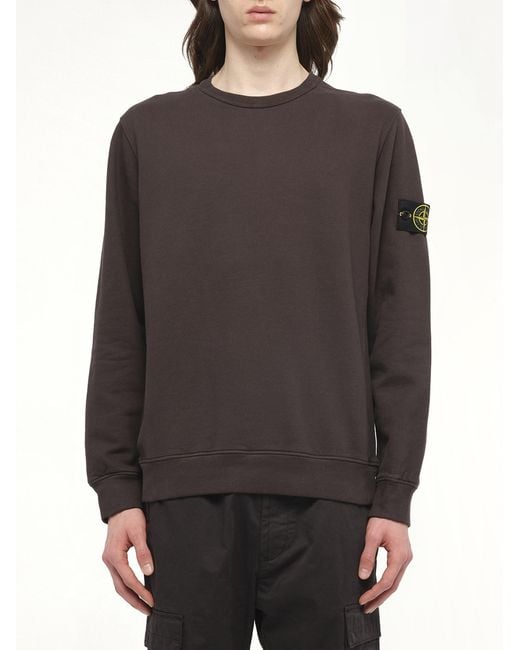 Stone Island Gray 610002 Sweatshirt, 100% Cotton, Size: Medium for men