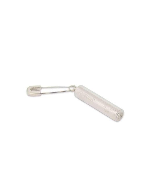 Ambush White Earring With Battery Charm for men