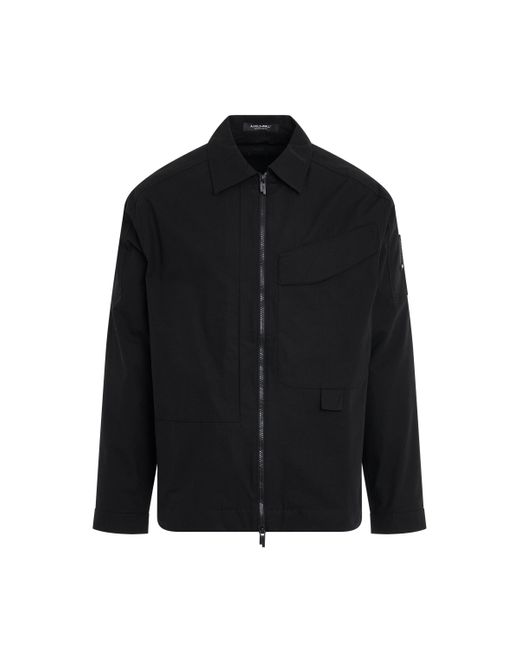 A_COLD_WALL* Black 'Zip Overshirt, , 100% Cotton, Size: Small for men