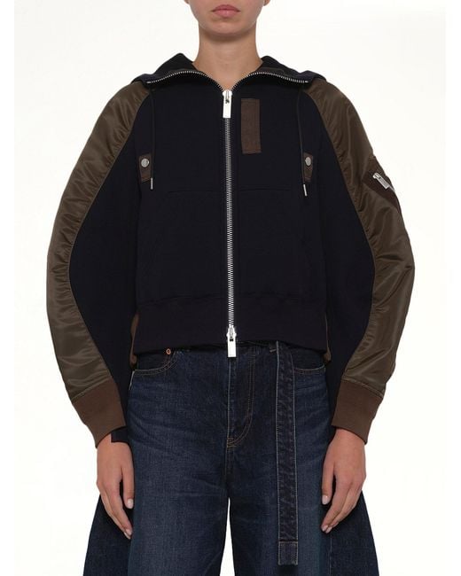 Sacai Blue Sponge Sweat Twist Hoodie