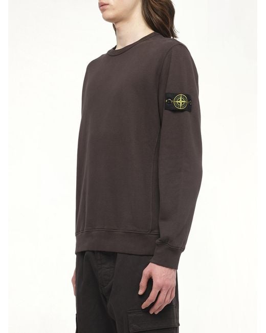 Stone Island Gray 610002 Sweatshirt, 100% Cotton, Size: Medium for men