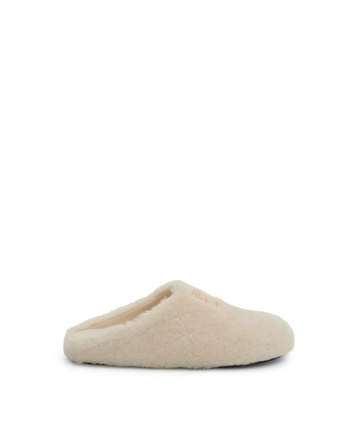 Givenchy White 4G Shearling Slip On Sandals, 100% Lamb Skin