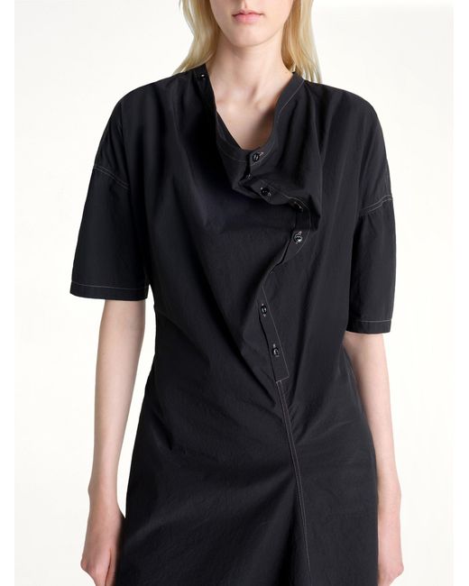 Lemaire Black Soft Collar Dress