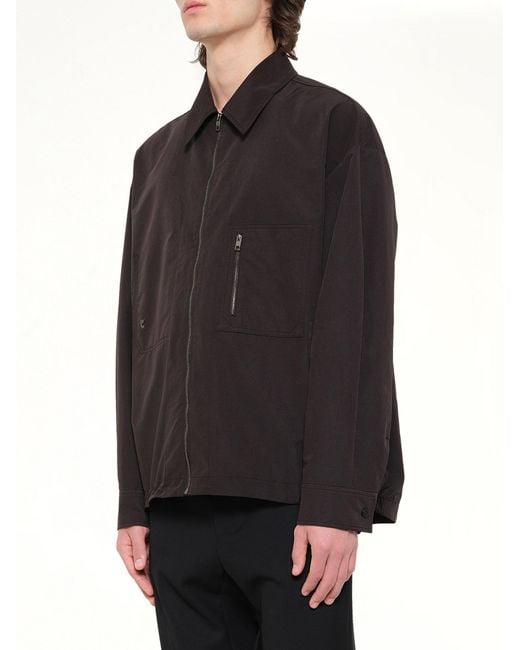Wooyoungmi Black Cotton Nylon Zip Shirt for men