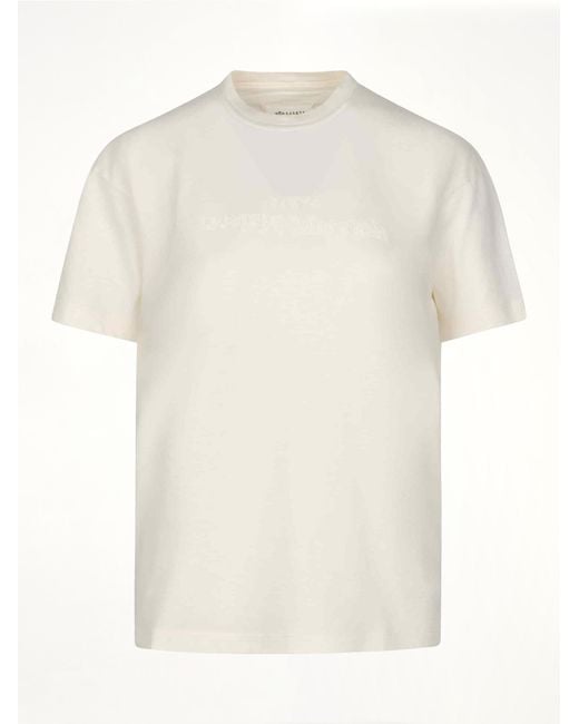 Maison Margiela White Reverse Logo T-Shirt, Short Sleeves, 100% Cotton, Size: Small