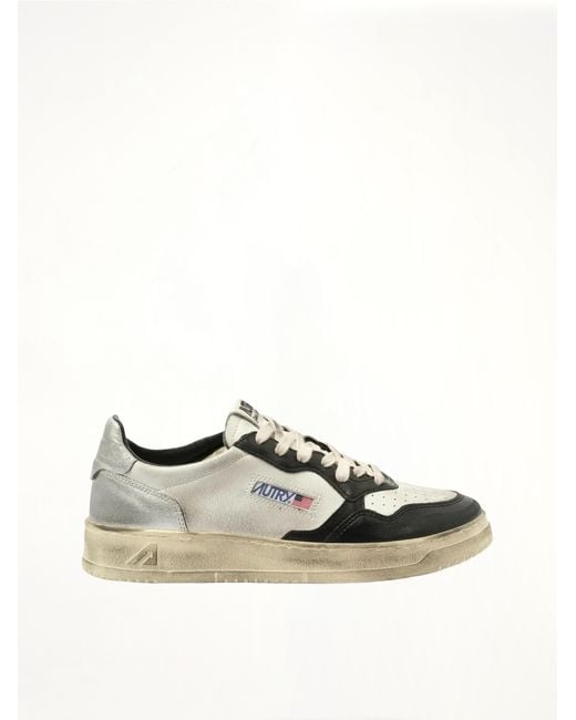Autry Multicolor Leather Distressed Low Sneakers for men
