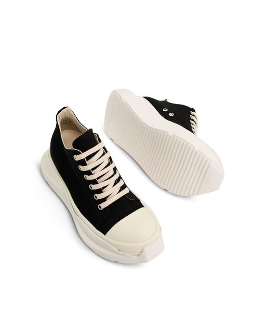 Rick Owens Black Abstract Low Top Sneakers, /Milk, 100% Cotton