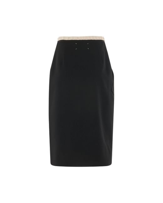 Maison Margiela Black Wool Pencil Skirt, , 100% Virgin Wool