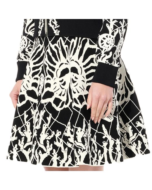 Alexander McQueen Black Jacquard Mini Skirt