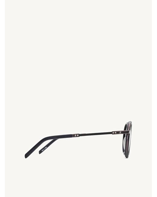 Hublot Brown Matte Rounded Sunglasses With Solid Smoke Lens for men