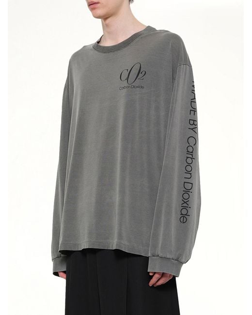 Doublet Gray Co2 Air Yarn Long Sleeve T-Shirt for men