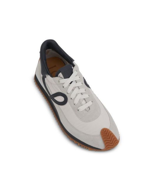 Loewe White Flow Runner Sneakers, Anthracite/, 100% Calf Leather for men