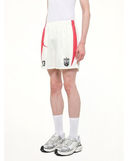 Represent White Printed Spike Football Shorts for men